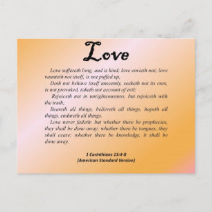 Love 1 Corinthians 13-4 Postcard
