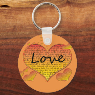 Love 1 Corinthians 13 Hearts Key Ring