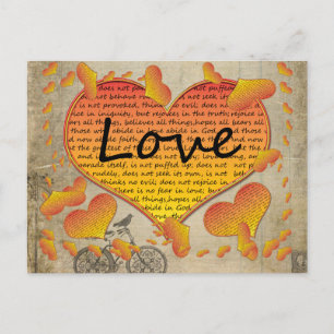 Love 1 Corinthians 13 Hearts Postcard