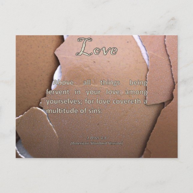 Love 1 Peter 4-8  Postcard (Front)