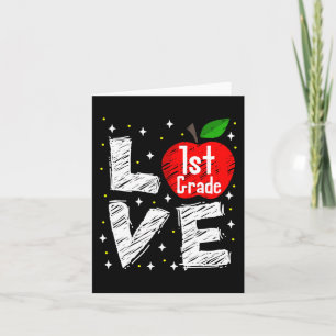 Love 1st Grade Apple Fun Back To School Teacher Gi Card