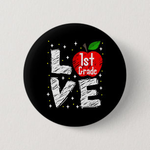 Love 1st Grade Apple Fun Ck To School Teacher Gift 6 Cm Round Badge