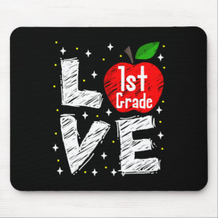 Love 1st Grade Apple Fun Ck To School Teacher Gift Mouse Mat