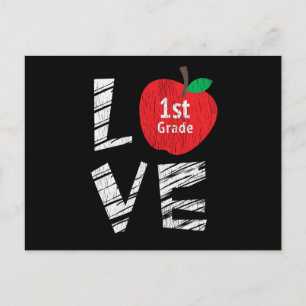 Love 1st Grade Back To School Student Kids Gift Postcard