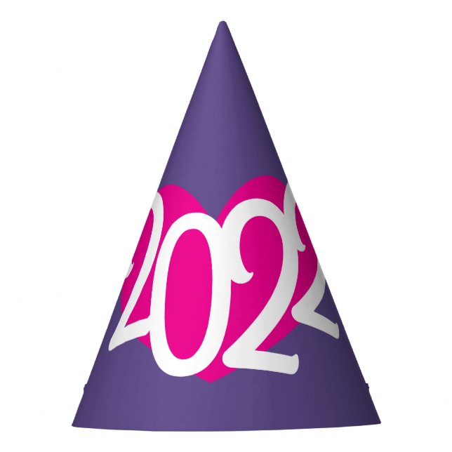 love 2022 ultra violet New Years party hat (Front)