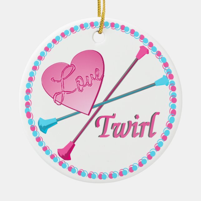 Love 2 Twirl Photo Ceramic Tree Decoration (Front)