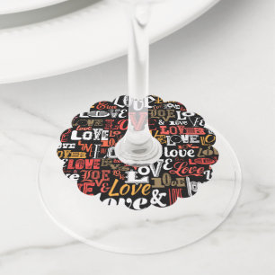 Love 2 wine glass tag