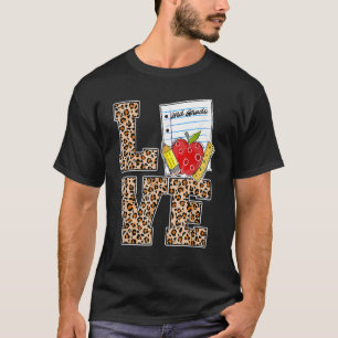 Love 2nd Grade Teacher Appreciation Leopard Back T T-Shirt