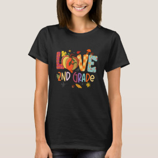 Love 2nd Grade Thanksgiving Fall Autumn Second Gra T-Shirt