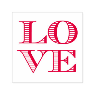 LOVE 2x2 Rows Block Typography Self-inking Stamp