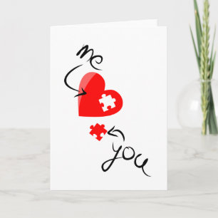 love-349631 RED PUZZLE HEART ME YOU MISSING YOU S Card