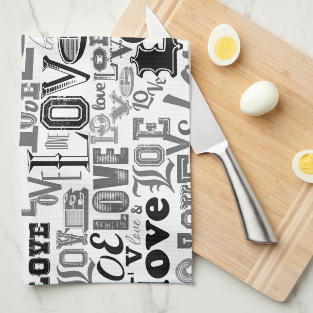 Love 3 tea towel (Quarter Fold)