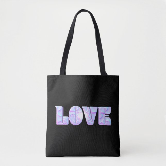  LOVE, 3D Design, Modern, Unique, Stylish Tote Bag (Front)