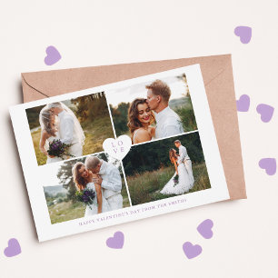 "Love" 4 Photo Gallery Valentines Day Holiday Card