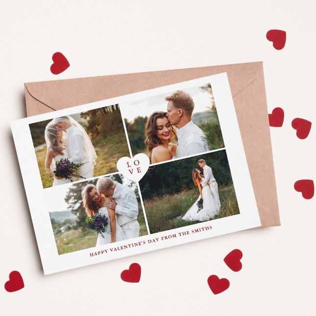 "Love" 4 Photo Gallery Valentines Day Holiday Card (Creator Uploaded)