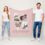 Love 4 photo girly pink modern personalised gift fleece blanket<br><div class="desc">Love 4 photo simple modern personalised anniversary,  wedding,  birthday or Christmas gift for the one you love. Modern elegant stylish girly pink photo collage design.</div>