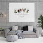 Love 4 photo modern minimal personalised gift canv canvas print<br><div class="desc">True Love lasts forever multi 4 photo simple modern minimal personalised anniversary,  wedding,  birthday or Christmas gift for the one you love. Modern green colour is fully customisable.</div>