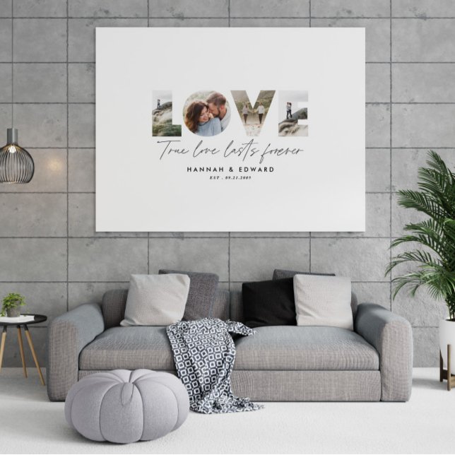 Love 4 photo modern minimal personalised gift canv canvas print (Creator Uploaded)
