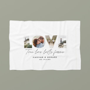 Love 4 photo modern minimal personalised gift  fleece blanket