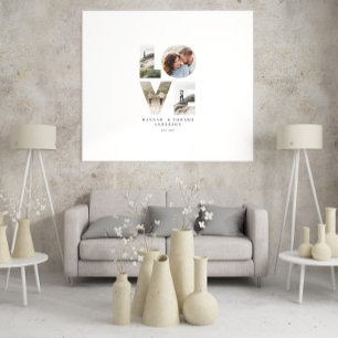 Love 4 photo simple modern personalised gift canva canvas print