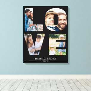 Love 4 Photo Simple Modern Personalised Gift Canvas Print