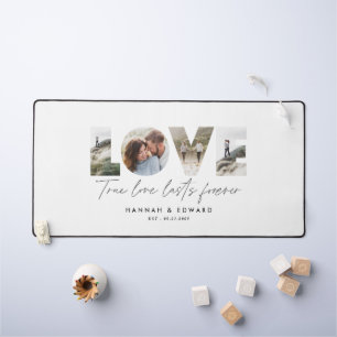 Love 4 photo simple modern personalised gift desk mat