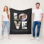 Love 4 photo simple modern personalised gift fleec fleece blanket<br><div class="desc">Love 4 photo simple modern personalised anniversary,  wedding,  birthday or Christmas gift for the one you love. Modern elegant stylish grey photo collage design.</div>