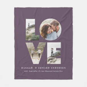 Love 4 photo simple modern personalised gift fleec fleece blanket
