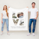 Love 4 photo simple modern personalised gift fleece blanket<br><div class="desc">Love 4 photo simple modern personalised anniversary,  wedding,  birthday or Christmas gift for the one you love. Modern elegant stylish grey photo collage design.</div>