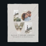 Love 4 photo simple modern personalised gift fleece blanket<br><div class="desc">Love 4 photo simple modern personalised anniversary,  wedding,  birthday or Christmas gift for the one you love. Modern elegant stylish grey photo collage design.</div>