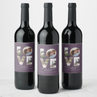Love 4 photo simple modern personalised gift plum