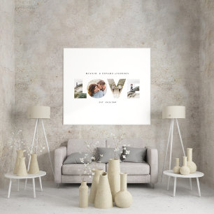 Love 4 photo simple modern personalised gift poster