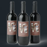 Love 4 photo simple modern personalised gift wine  label<br><div class="desc">Love 4 photo simple modern personalised anniversary,  wedding,  birthday or Christmas gift for the one you love.</div>