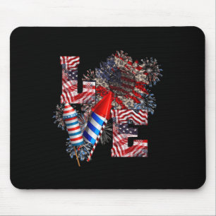 Love - 4th of July Mouse Mat
