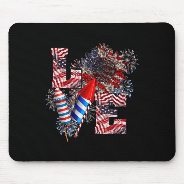 Love - 4th of July  Mouse Mat (Front)