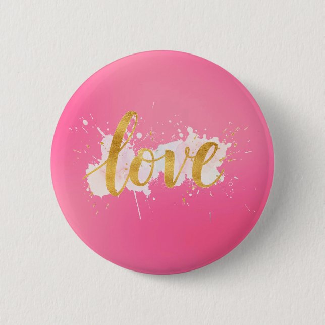 Love 6 Cm Round Badge (Front)