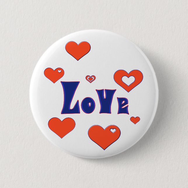 Love 6 Cm Round Badge (Front)