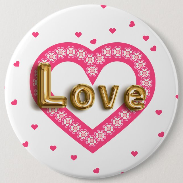 love 6 cm round badge (Front)