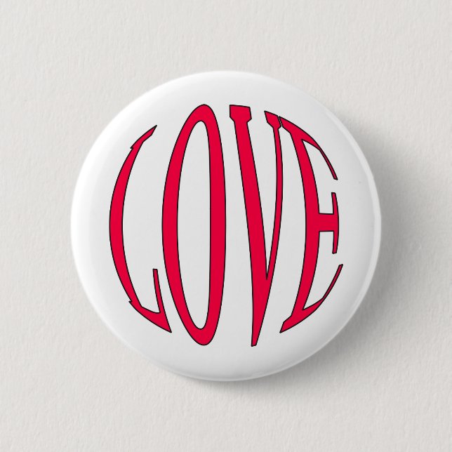Love 6 Cm Round Badge (Front)