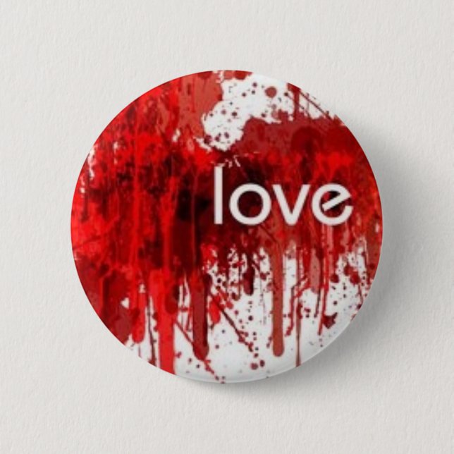 love 6 cm round badge (Front)