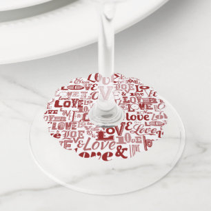 Love 6 wine glass tag