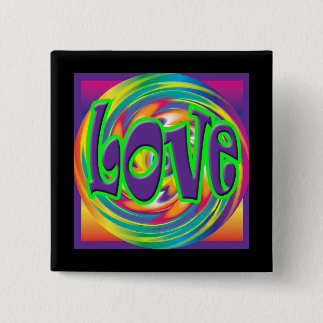 Love '70s Style 15 Cm Square Badge (Front)