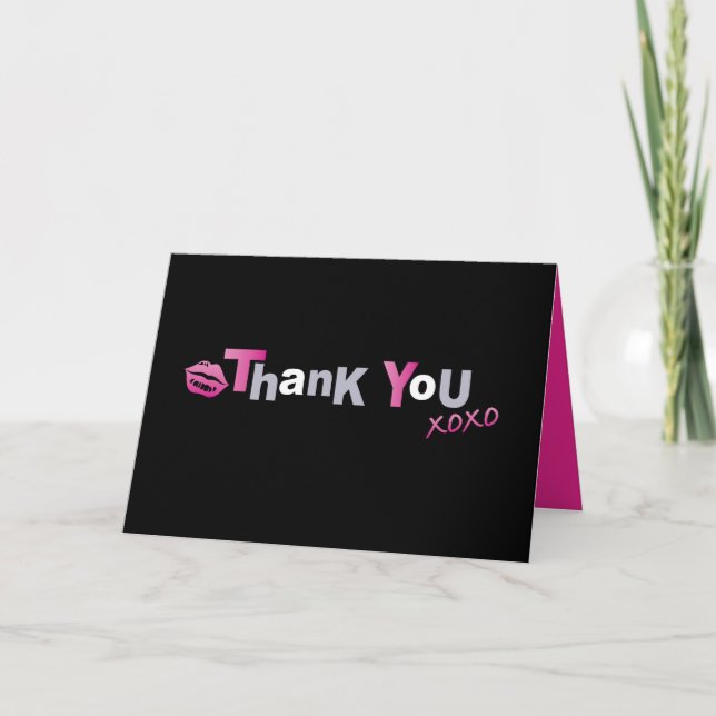 LOVE 7 KISSES BaT Mitzvah Thank-You Card (Front)