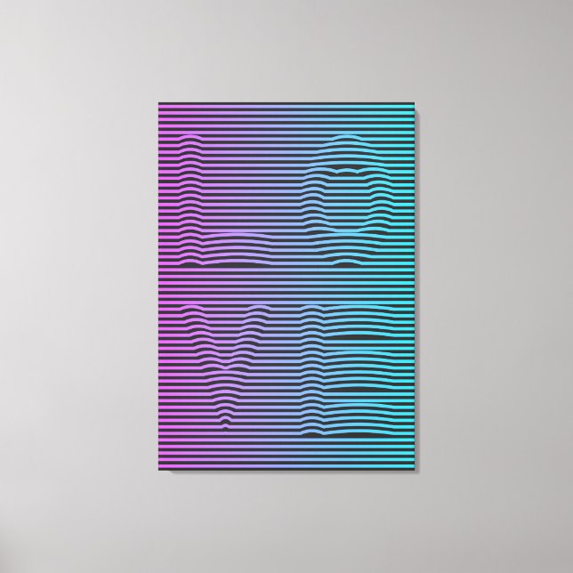 LOVE 80s Neon Style Canvas Print (Front)