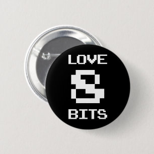 Love 8 Bits 6 Cm Round Badge