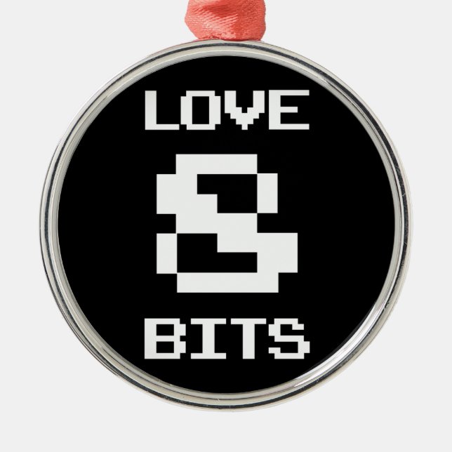 Love 8 Bits Metal Tree Decoration (Front)