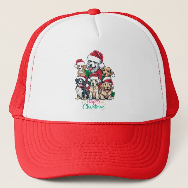Love A Christmas Puppy Trucker Hat (Front)
