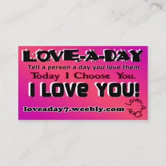 Love A Day Business Card