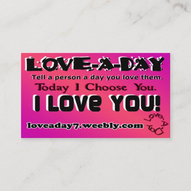 Love A Day Business Card (Front)