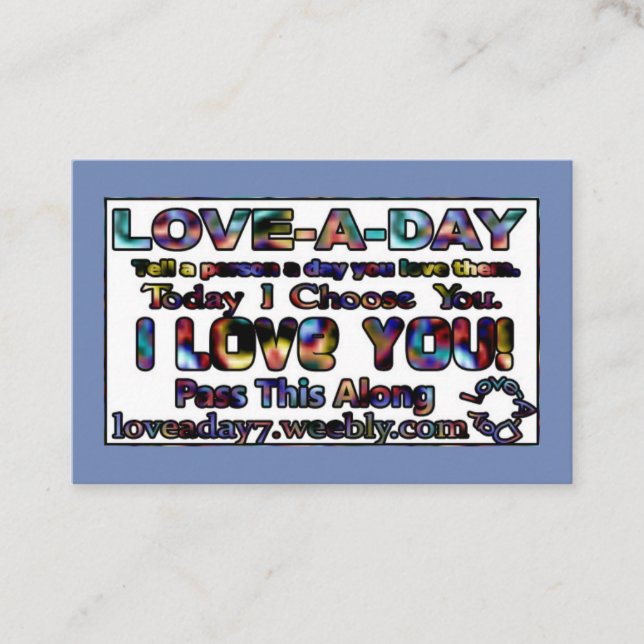 Love-a-Day Business Cards (Front)